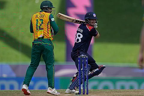 Andries Gous bats against South Africa